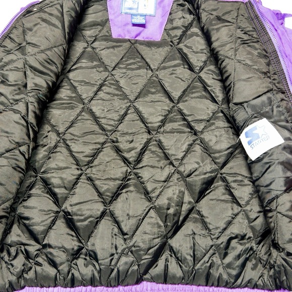 Vtg Starter Utah Jazz Puffer Jacket Mens Medium NBA Basketball 90's - Picture 11 of 12